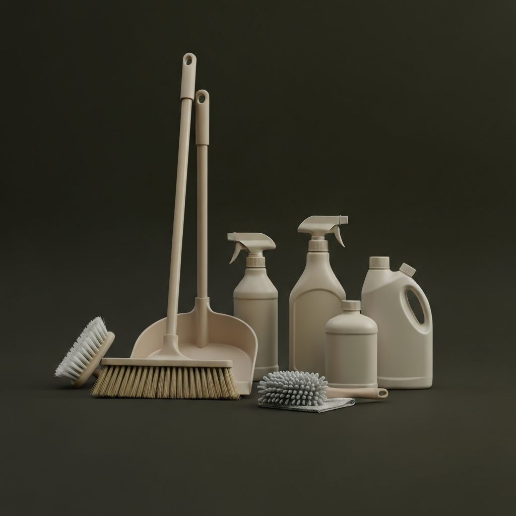 Professionelle Reinigungsprodukte in einem dunklen, stilvollen Setting